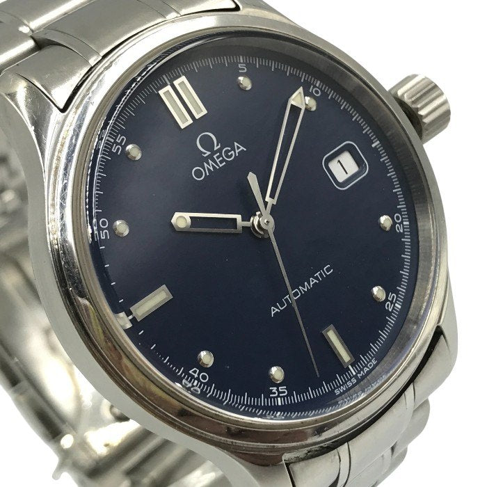 OMEGA オメガ クラシックデイト 腕時計 メンズ 自動巻き オートマティック アナログ SS デイト シルバー/ネイビー 中古 T1