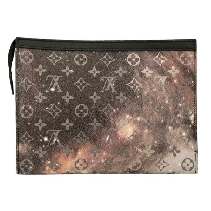 LOUIS VUITTON ルイヴィトン モノグラム ギャラクシー ポシェット ヴォワヤージュ MM セカンドバッグ メンズ クラッチバッグ 宇宙 ブラック/グレー M44448 中古 T1