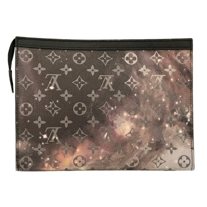 LOUIS VUITTON ルイヴィトン モノグラム ギャラクシー ポシェット ヴォワヤージュ MM セカンドバッグ メンズ クラッチバッグ 宇宙 ブラック/グレー M44448 中古 T1