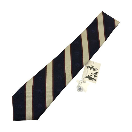 J.PRESS × ディズニー OSWALD ネクタイ メンズ シルク レジメンタル オズワルド・ザ・ラッキー・ラビット ネイビー 中古 T1