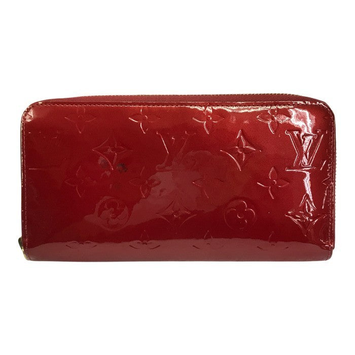 LOUIS VUITTON ルイヴィトン ヴェルニ ジッピーウォレット 長財布 レディース エナメル ラウンドファスナー ジップ 小銭入れ付き レッド M90200 中古 T1