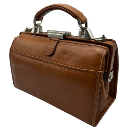 PHILIPELANGLET フィリップラングレー ミニ ダレスバッグ ハンドバッグ ブラウン メンズ 牛革 小さめ 中古 W４