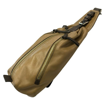 COACH コーチ トンプソン ボディバッグ メンズ レザー ショルダー スリング ベージュ F70360 中古 T1