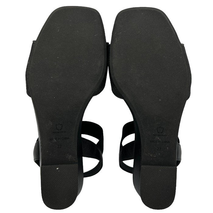 HIMIKO 卑弥呼 グリッター サンダル 22cm 641204 レディース ブラック 夏 シューズ 中古 W４