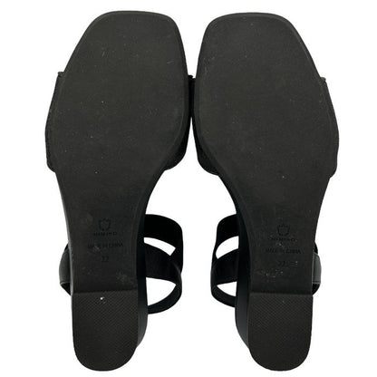 HIMIKO 卑弥呼 グリッター サンダル 22cm 641204 レディース ブラック 夏 シューズ 中古 W４