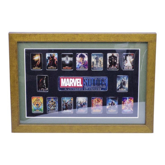 MARVEL MCU 映画ポスター 額装ピンズセット 「マーベル・スタジオ/ヒーローたちの世界へ」 会場限定 中古 a1