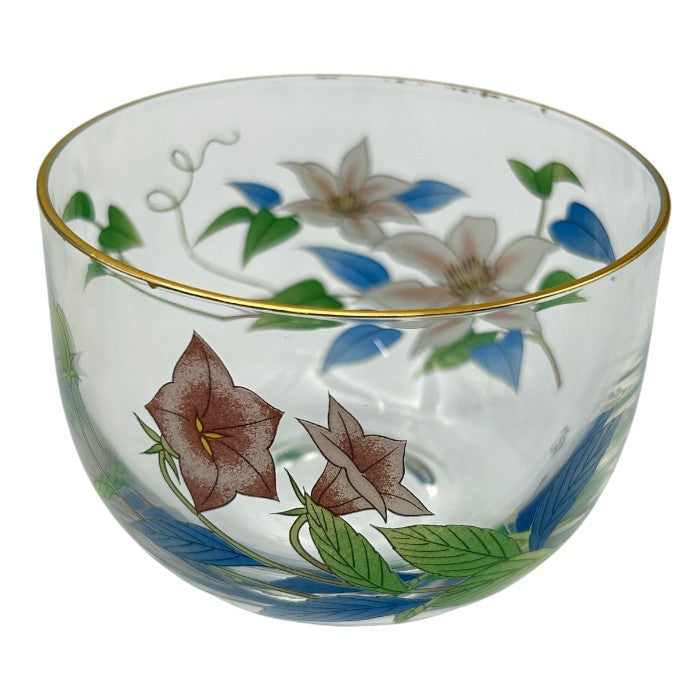 香蘭社 茶席の花 冷茶グラス 5客 セット 和食器 花柄 おしゃれ コップ グラス 中古 W４