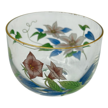 香蘭社 茶席の花 冷茶グラス 5客 セット 和食器 花柄 おしゃれ コップ グラス 中古 W４