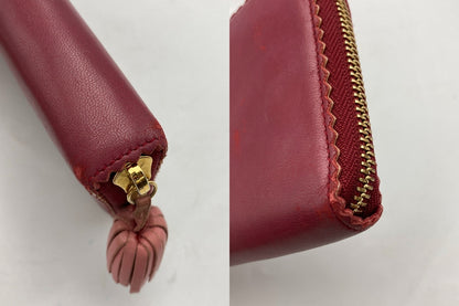 LOEWE ロエベ レザー ラウンドファスナー長財布 レディース 中古 D4