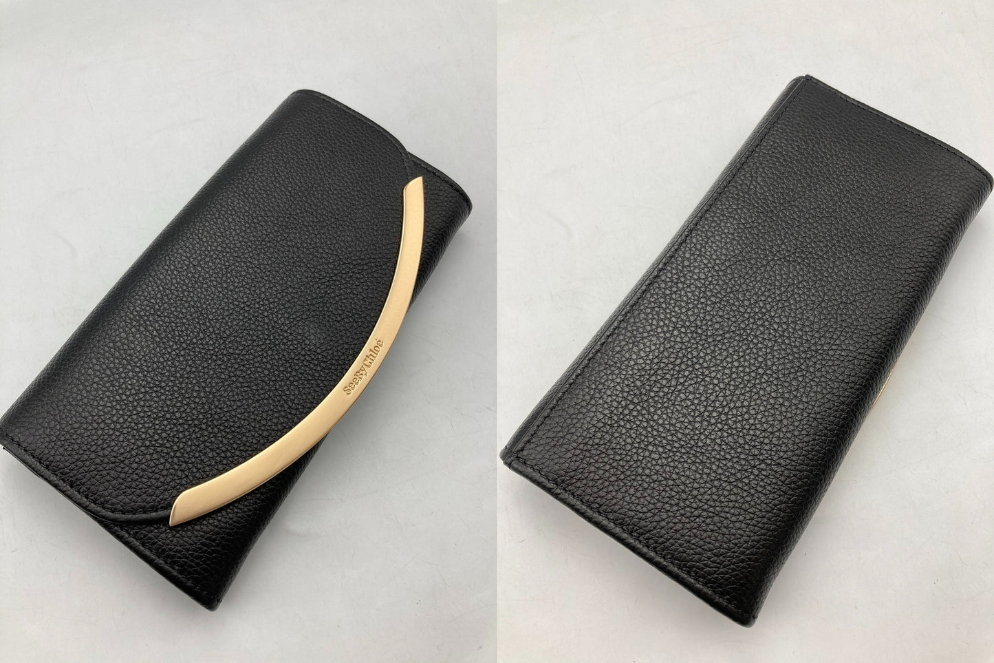 SEE BY CHLOE [シーバイクロエ] リジ― リッジ― 長財布 レディース CHS17WP582 ブラック 中古 D4