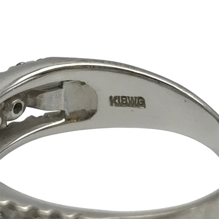 K18WG ブラックダイヤモンド1.00ct リング レディース ホワイトゴールド 13号 中古 T1