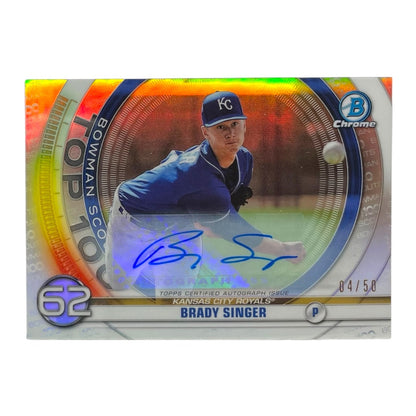 TOPPS MLBカード BOWMAN CHROME BRADY SINGER KANSAS CITY ROYALS /50 #BTP-62 中古 IT2