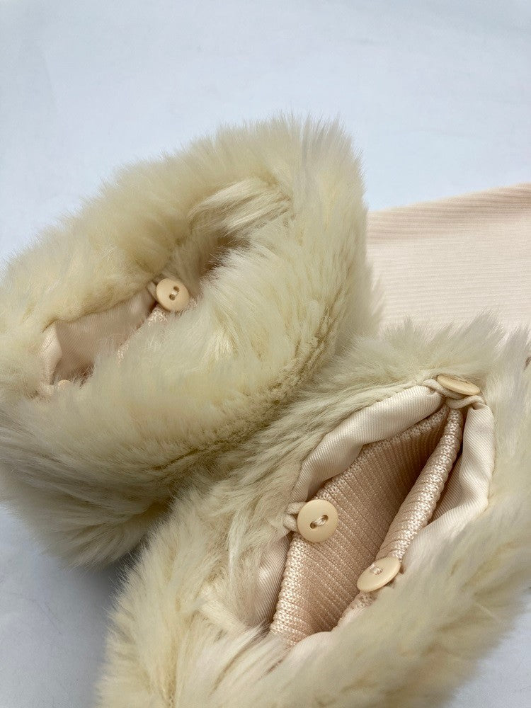 TOCCA トッカ エコファー付き ボレロ カーディガン 488445 サイズXS アイボリーピンク 中古 D4