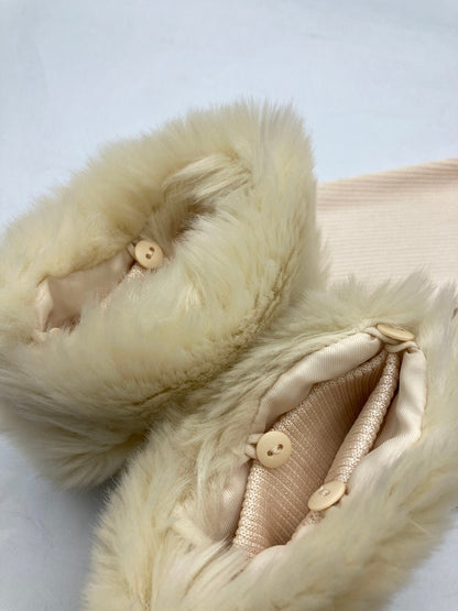 TOCCA トッカ エコファー付き ボレロ カーディガン 488445 サイズXS アイボリーピンク 中古 D4