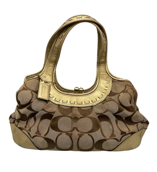 COACH コーチ シグネチャー エルゴ プリーテッドサッチェル ショルダーバッグ 12232 中古 D4