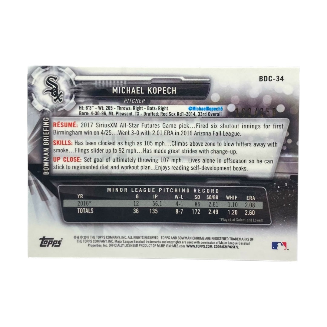 TOPPS MLBカード BOWMAN CHROME MICHAEL KOPECH CHICAGO WHITE SOX /250 #BDC-34 中古 IT2