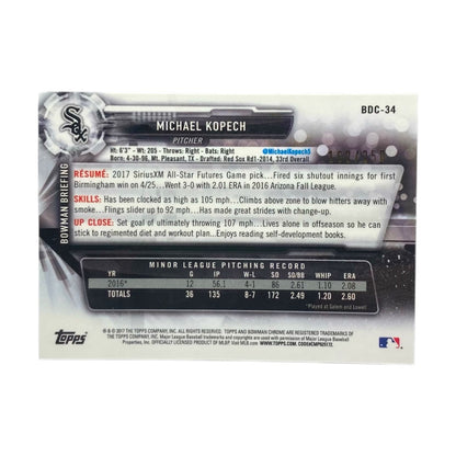 TOPPS MLBカード BOWMAN CHROME MICHAEL KOPECH CHICAGO WHITE SOX /250 #BDC-34 中古 IT2