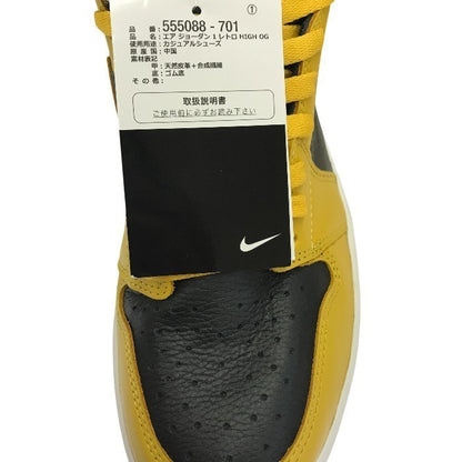 NIKE AIR JORDAN 1 RETRO HIGH OG スニーカー メンズ ハイカット エアジョーダン イエロー/ブラック 28.5cm 555088-701 中古 T1