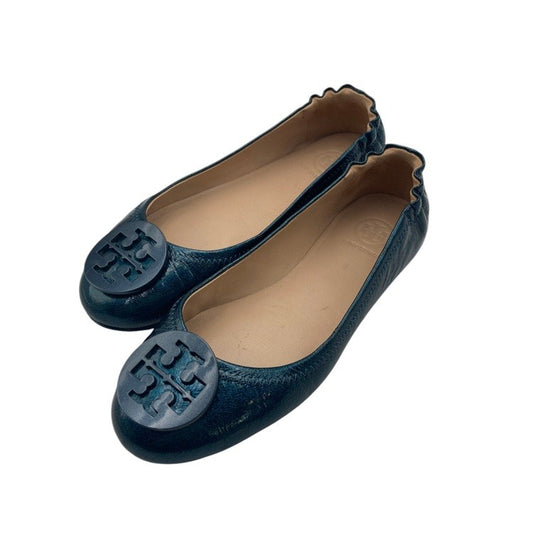 TORY BURCH トリーバーチ ミニー トラベル バレエ フラットシューズ スムースメタリック サイズ6.5M 中古 D4