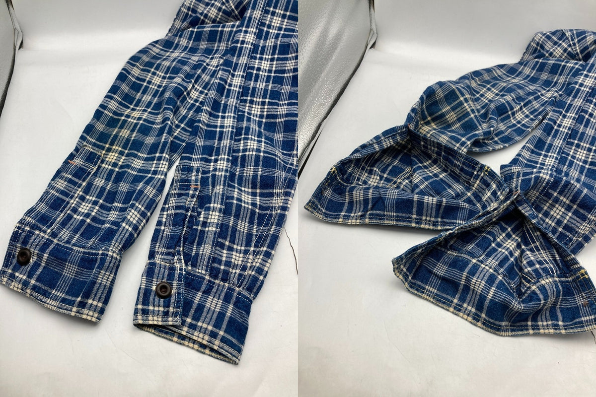 FREEWHEELERS フリーホイーラーズ Neal Cassady Railroad ベイクヘッドシャツ インディゴチェック サイズ14 メンズ 中古 D4