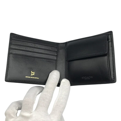 COACH コーチ コインウォレット 財布 メンズ 二つ折り レザー シンプル 無地 ブラック 79158 中古 T1