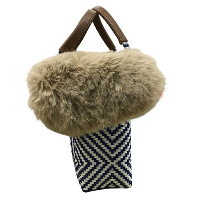 WOVEN ウーヴン メルカドバック レディース ネイビー ホワイト 中古 N1