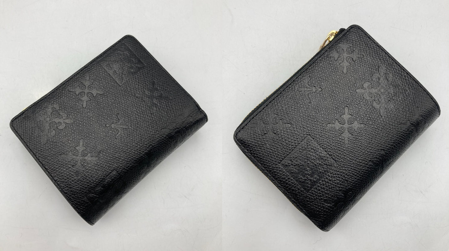 russet ラシット モノグラムプレス ハーフウォレット 2つ折り コンパクト財布 中古 D4