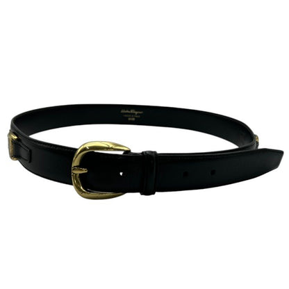 Salvatore Ferragamo サルヴァトーレ フェラガモ レザー ベルト 32インチ 本革 レディース ブランド 中古 W４