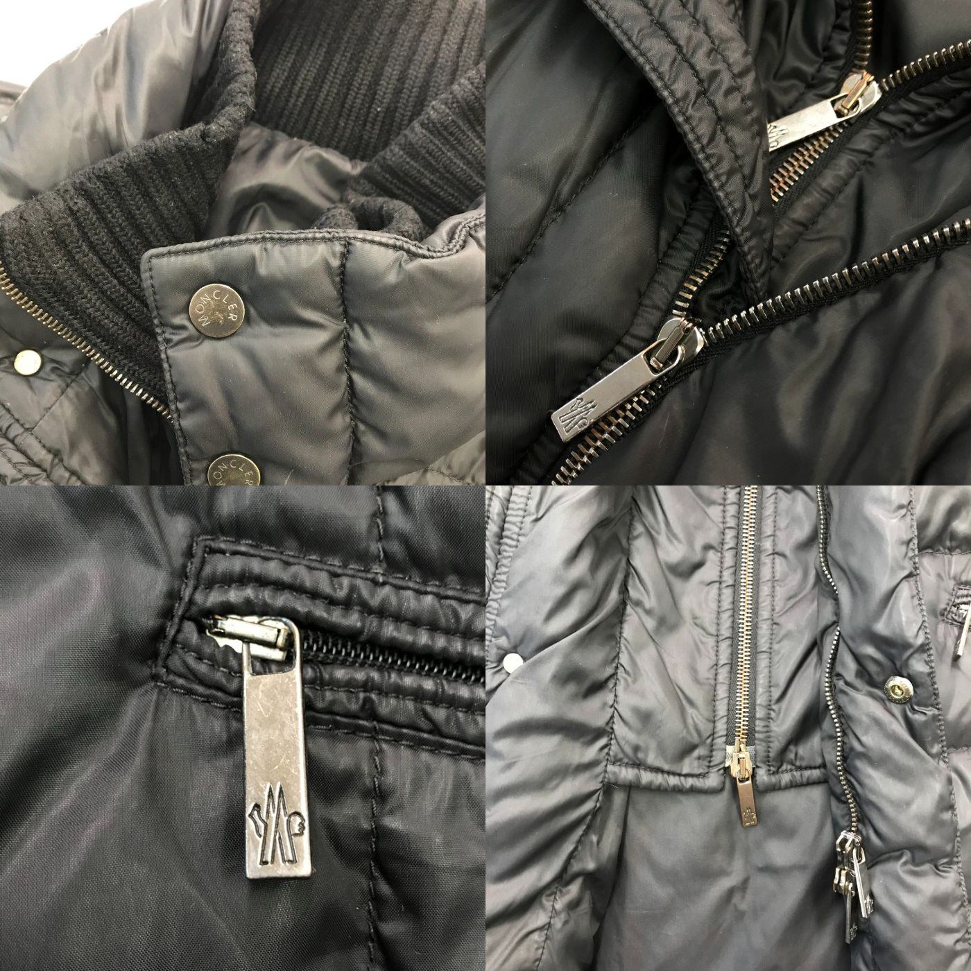 MONCLER モンクレール ダウンジャケット メンズ 二重ジッパー フード収納可 ブラック 0サイズ 中古 T1