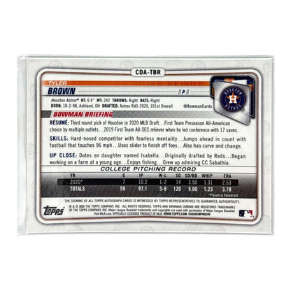 TOPPS MLBカード BOWMAN CHROME 1ST TYLER BROWN HOUSTON ASTROS /99 #CDA-TBR 中古 IT1