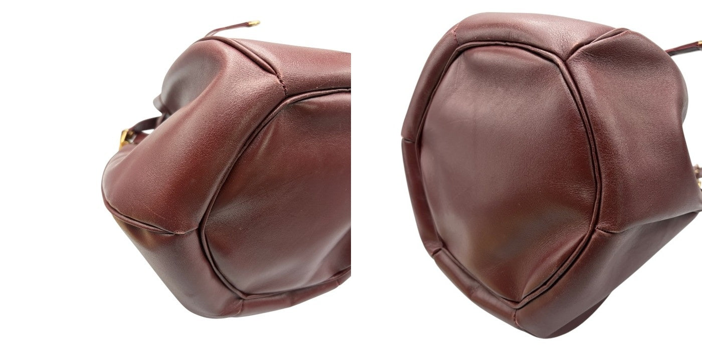 Cartier カルティエ マストライン 巾着 バッグ 鞄 ショルダー ブランド レディース 中古 W４