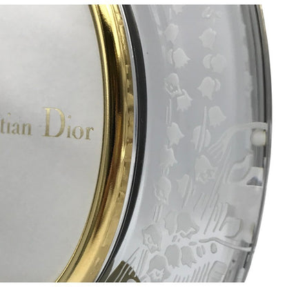 Christian Dior クリスチャンディオール フォトフレーム ガラス 写真立て 楕円 スズラン ゴールド 中古 T1