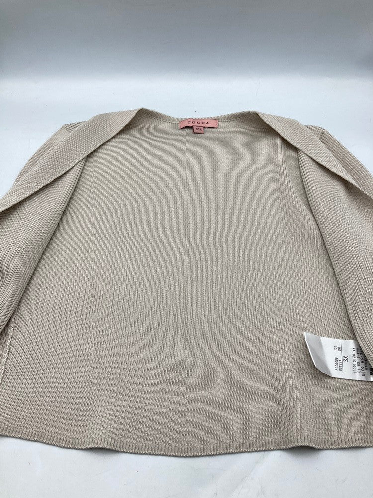 TOCCA トッカ エコファー付 ボレロ カーディガン 488455 グレージュ サイズXS 中古 D4