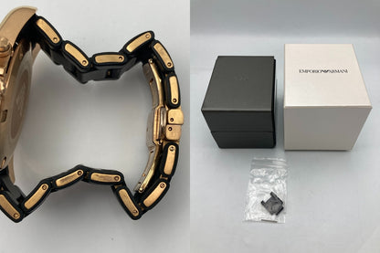 EMPORIO ARMANI エンポリオアルマーニ クロノグラフ 腕時計 クオーツ AR6066 中古 D4