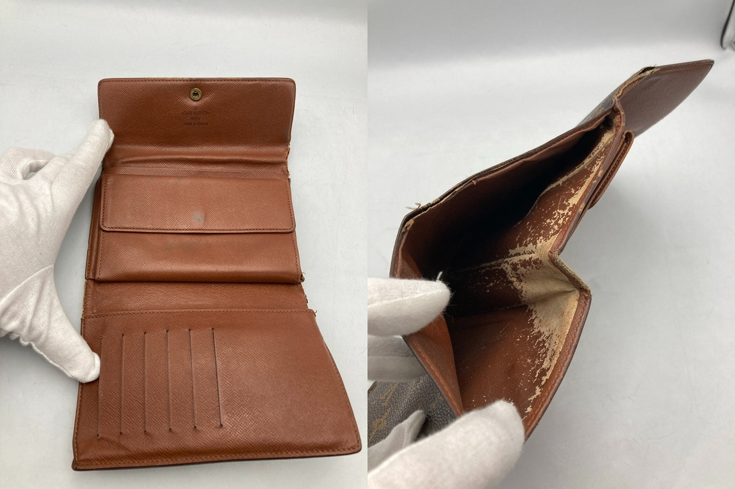 LOUIS VUITTON ルイヴィトン モノグラム ポルトトレゾール・エテュイ・パピエ 三つ折り財布 M61202 中古 D4