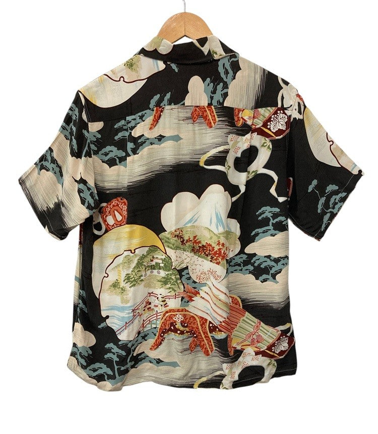 SUN SURF サンサーフ アロハシャツ 「SAMURAI THE BATTLEFIELD（合戦）」 SS32165 メンズ サイズS 中古 D4