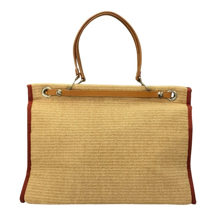 PORTER GIRL ポーター MARCHE SAC トートバッグ L レディース カゴバッグ 内生地ストライプ ベージュ/レッド 745-09325 中古 T1