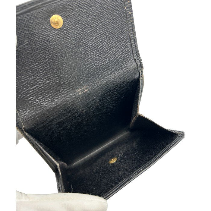 ルイ ヴィトン LOUIS VUITTON エピ ポルト モネ ビエ カルト クレディ 2つ折 ダブルホック 財布 ブラック M63482 コンパクト 小銭入れ 札入れ カード入れ ブランド 中古 W４