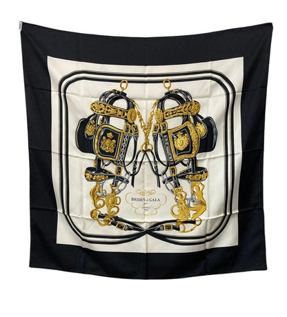 HERMES エルメス カレ90 BRIDES de GALA 式典用馬勒 スカーフ 中古 D4