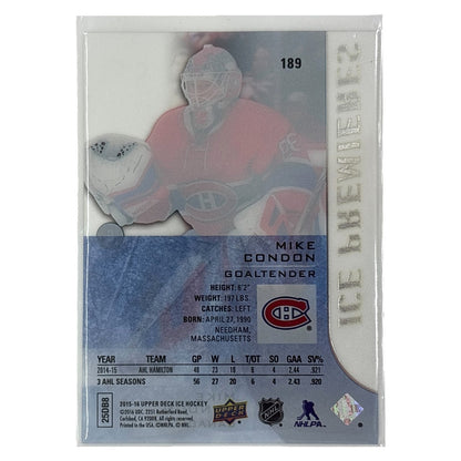 UPPER DECK NHLカード ICE MIKE CONDON CANADIENS /499 #189 中古 IT1