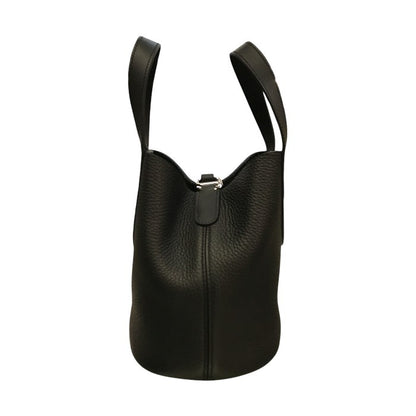 HERMES エルメス インザループ 18 トートバッグ レディース トリヨンクレマンス レザー ハンドバッグ コンパクト シルバー金具 ノワール 中古 T1