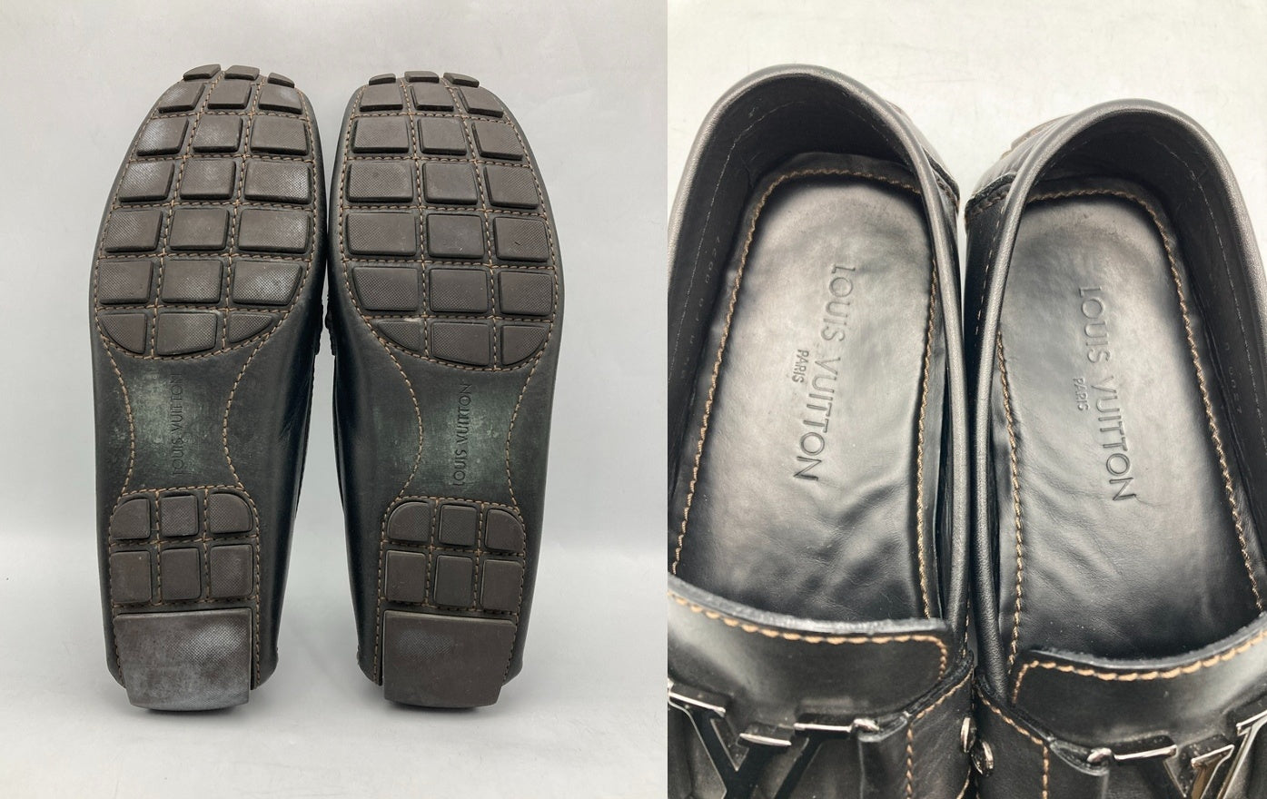 LOUIS VUITTON ルイヴィトン モンテカルロ ドライビングシューズ  メンズ ブラック サイズ8 1/2 中古 D4