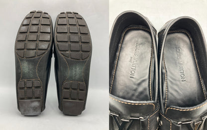 LOUIS VUITTON ルイヴィトン モンテカルロ ドライビングシューズ  メンズ ブラック サイズ8 1/2 中古 D4