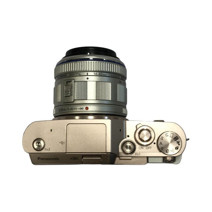 Panasonic パナソニック LUMIX デジタル一眼レフ カメラ ボディ ホワイト コンパクト 自分撮り microSD DC-GF10 中古 T1