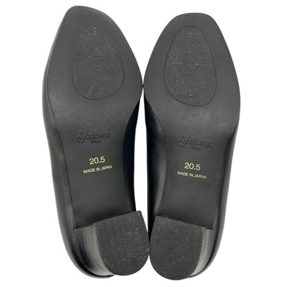 GINZA Yoshinoya 銀座ヨシノヤ レザー パンプス 20.5cm 67402-VG 本革 レディース 小さめ ブラック 靴 シューズ 中古 W４