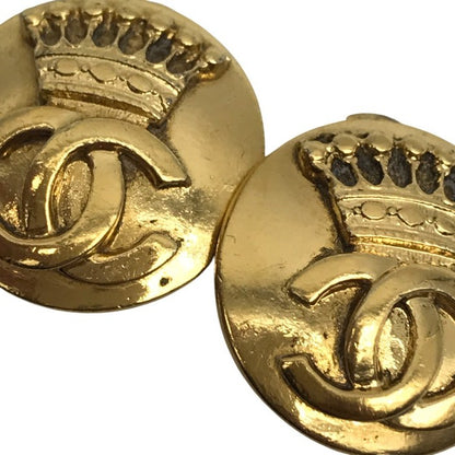 CHANEL シャネル イヤリング レディース クラウン ココマーク ラウンド ヴィンテージ ゴールドカラー 中古 T1