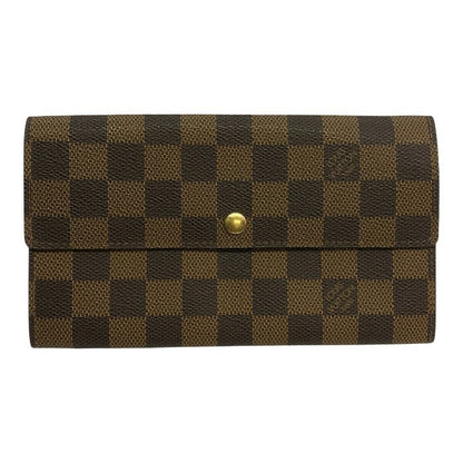 LOUIS VUITTON ルイヴィトン ダミエ エベヌ ポルトフォイユサラ 長財布 2つ折り 旧型 ブラウン N61734 中古 T1