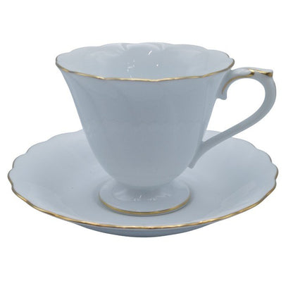 OKURA 大倉陶園 フリル ゴールドライン コーヒーカップ&ソーサー 6客 中古 H4