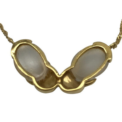 K18 ネックレス レディース スクリューチェーン ウサギモチーフ 乳白色 石付き ゴールド 40cm 中古 T1