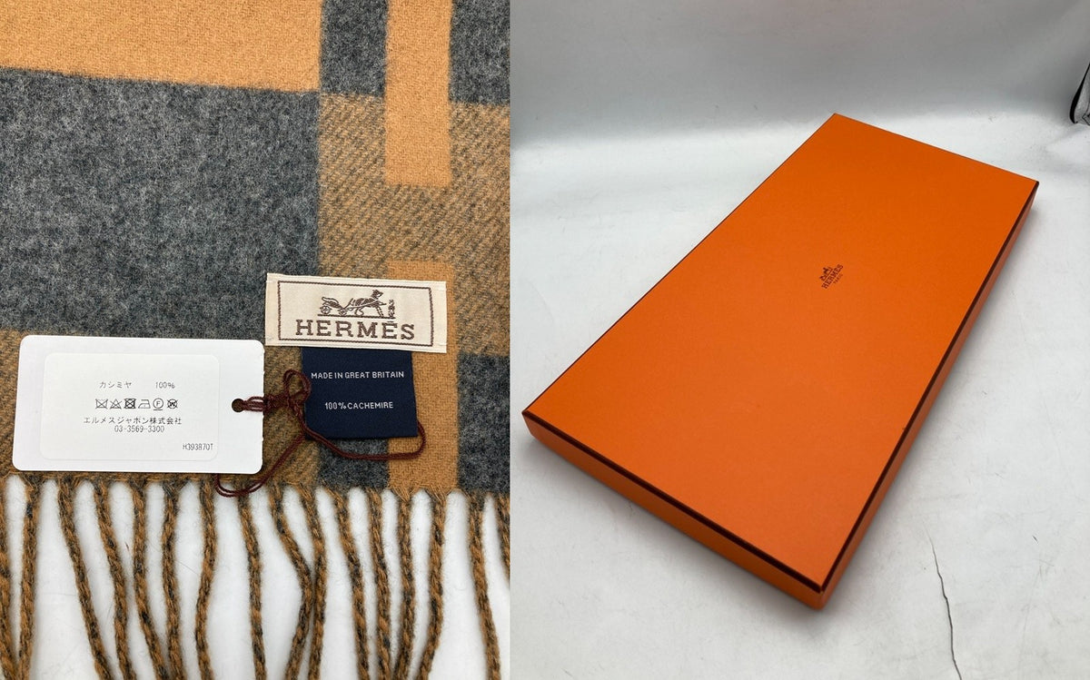HERMES エルメス Hパッサン カシミヤマフラー 中古 D4